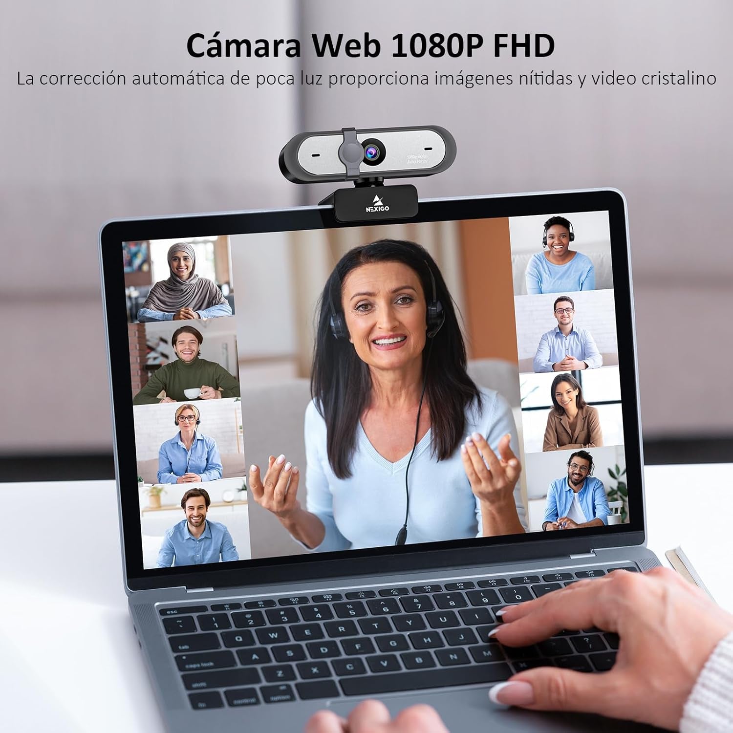 Nexigo N660P 60FPS 1080P Webcam Con Enfoque Automático, Micrófonos Duales Y Cubierta De Privacidad, Pro HD USB Cámara Web Para PC OBS Gaming Conferencias Con Zoom Skype Facetime Teams