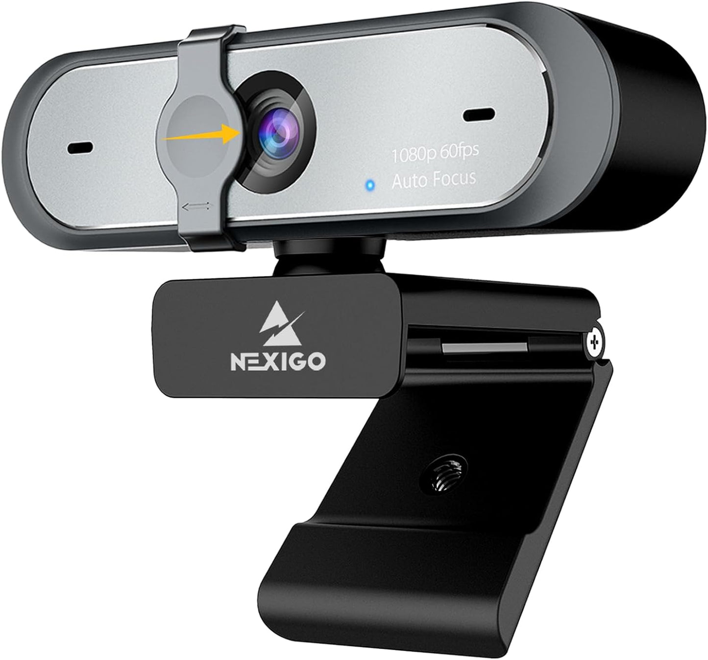 Nexigo N660P 60FPS 1080P Webcam Con Enfoque Automático, Micrófonos Duales Y Cubierta De Privacidad, Pro HD USB Cámara Web Para PC OBS Gaming Conferencias Con Zoom Skype Facetime Teams