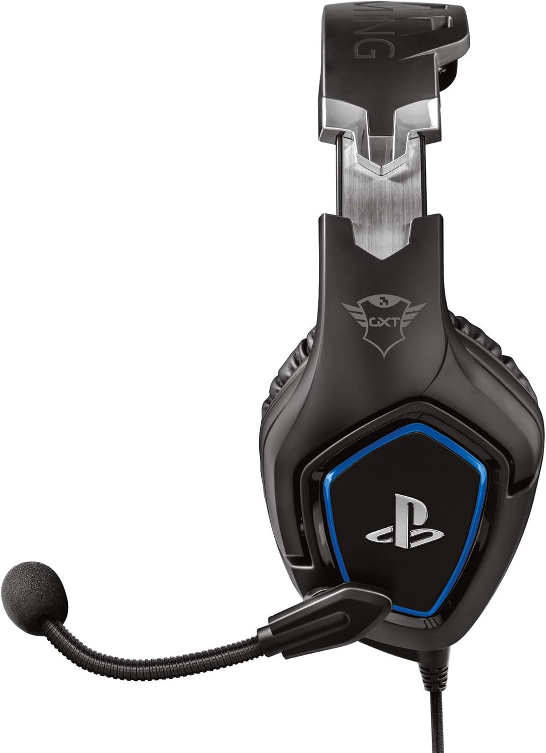 Trust Gaming Cascos PS4 Y PS5 Auriculares De Gaming GXT 488 Forze, Licencia Oficial Para Playstation, Micrófono Plegable, Altavoces Activos De 50 Mm, Cable Trenzado De Nailon De 1.2 M, Negro