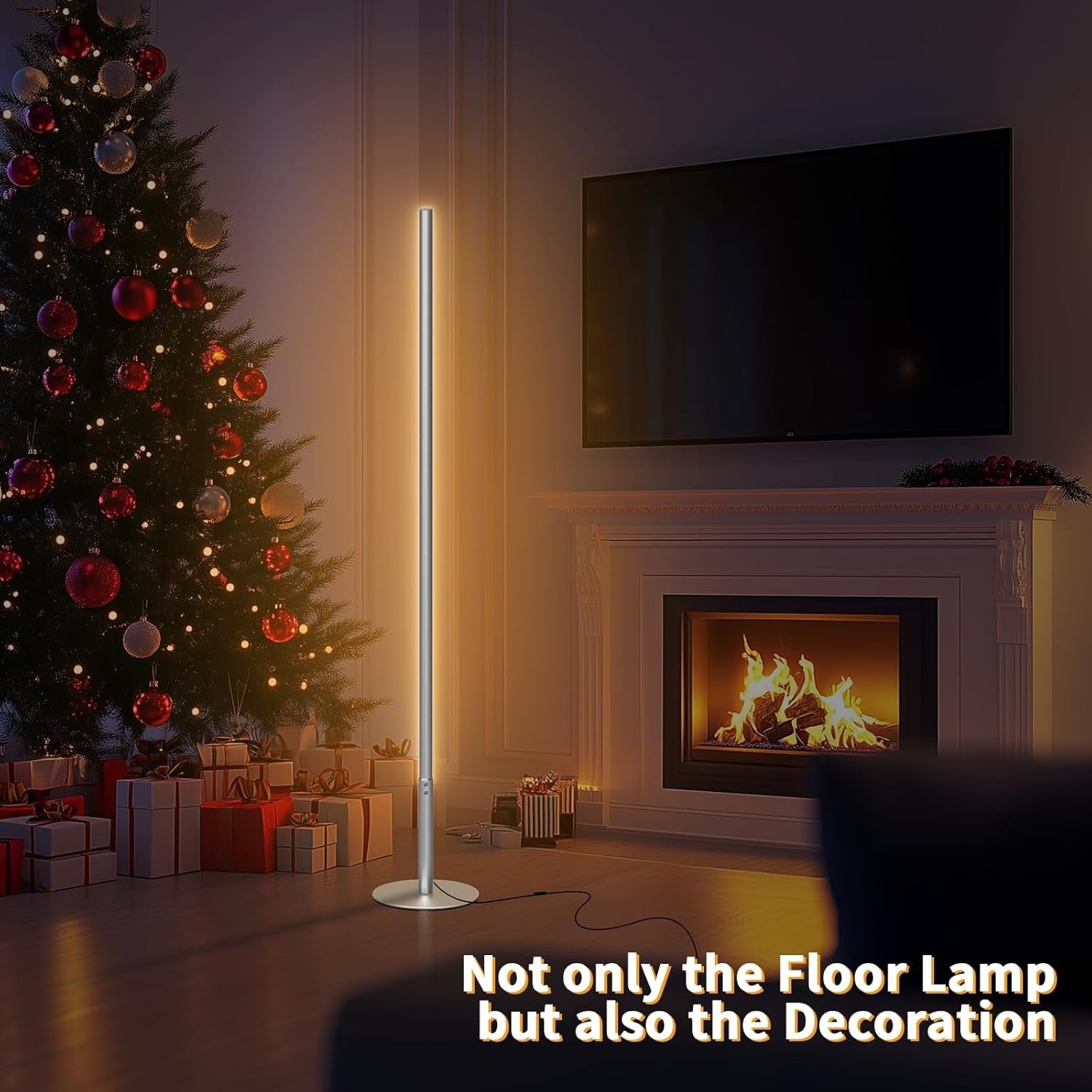 Lámpara De Pie LED, Moderna Lámpara De Pie Salon Regulable Luz Esquina Con Control Remoto, Atenuación Continua Brillo Y Colores 2700K-6500K Función Memoria Columna Luz Para Dormitorio, 147CM