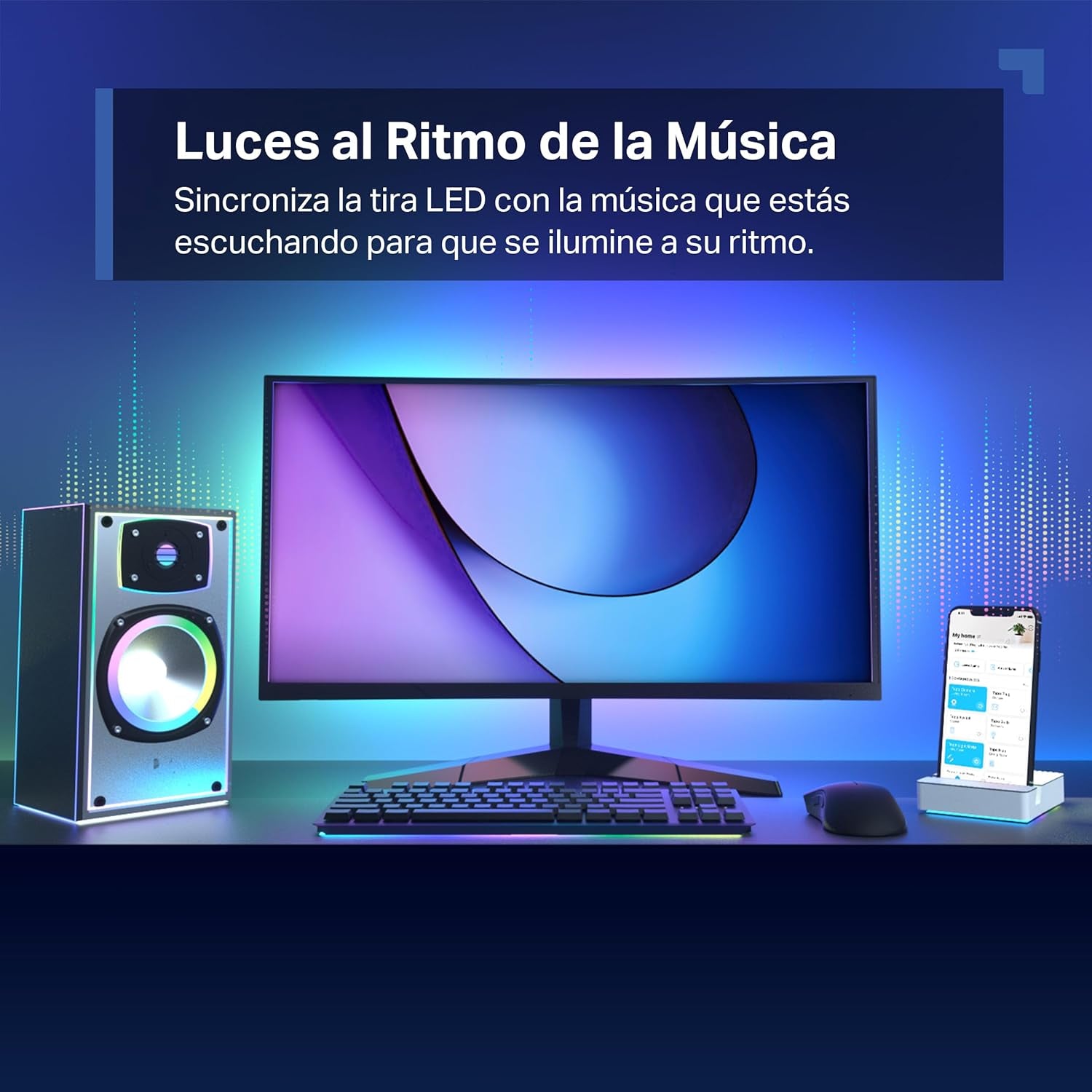 Tapo L900-5 – Tira LED Wi-Fi De 5M, 12V, 16 Millones De Colores Con 2100 Mcd, Adecuado Para La Familia, Sincronización Con Música, Compatible Con Google Y Alexa