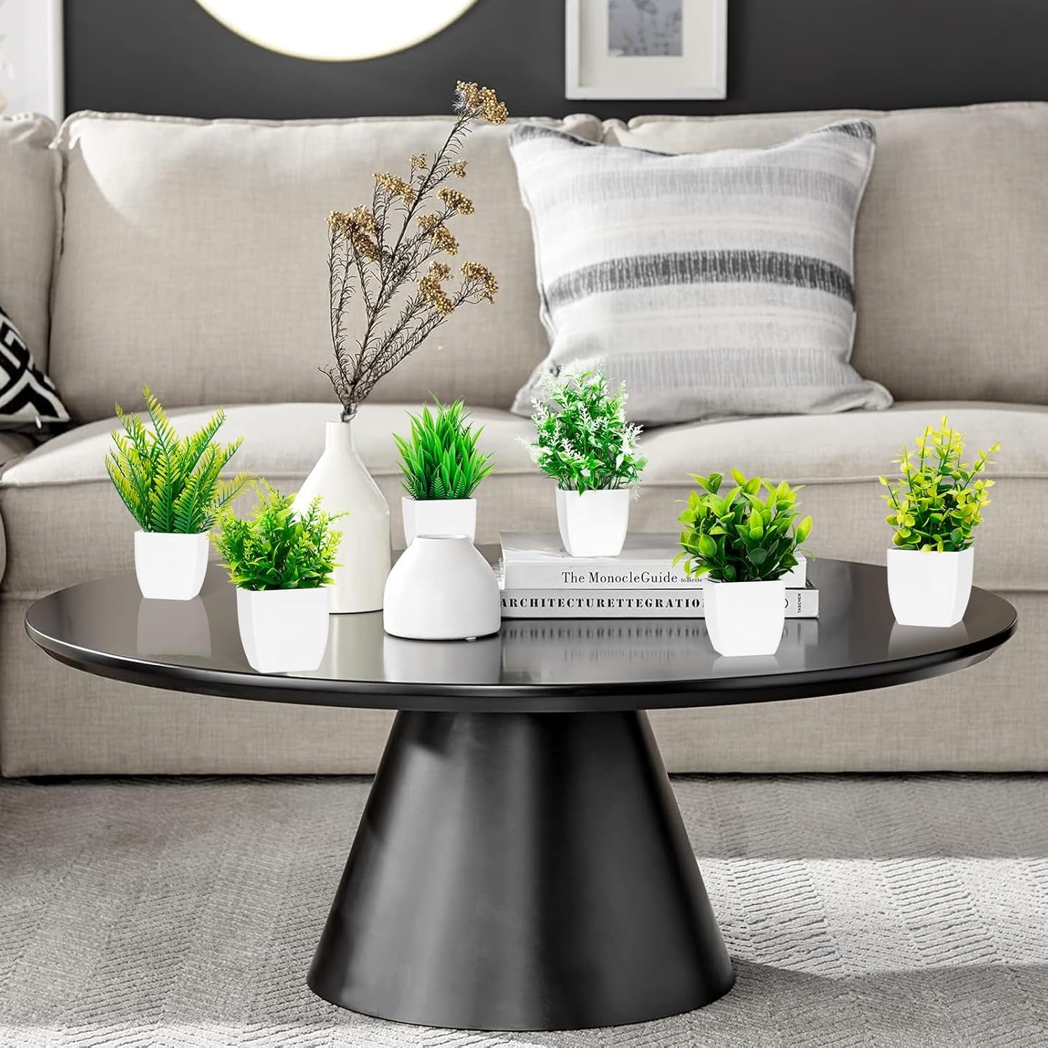 6 Piezas Plantas Artificiales,Planta Artificial Pequeña,Planta Pequeñas Sintéticas De Plástico Decorativas,Plásticos Mini Plantas Falsas Para Mesa Estante Baño Oficina Casa Decoración