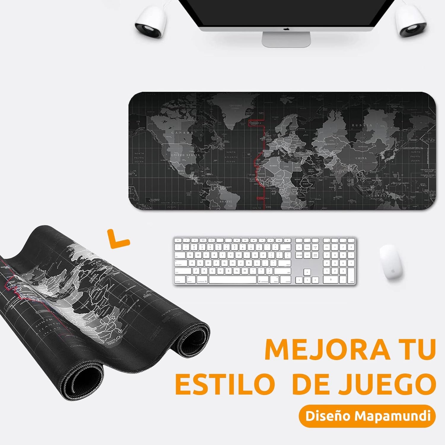 ADM PASS GROUP - Alfombrilla Para Ratón XL, Mousepad XXL 80 X30 Cm Alfombra Gaming Base De Goma Antideslizante PC Tapete Con Microfibras, Accesorios De Oficina. (80Cm X 30Cm)