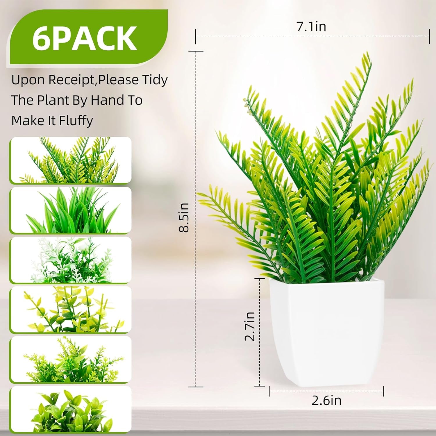 6 Piezas Plantas Artificiales,Planta Artificial Pequeña,Planta Pequeñas Sintéticas De Plástico Decorativas,Plásticos Mini Plantas Falsas Para Mesa Estante Baño Oficina Casa Decoración