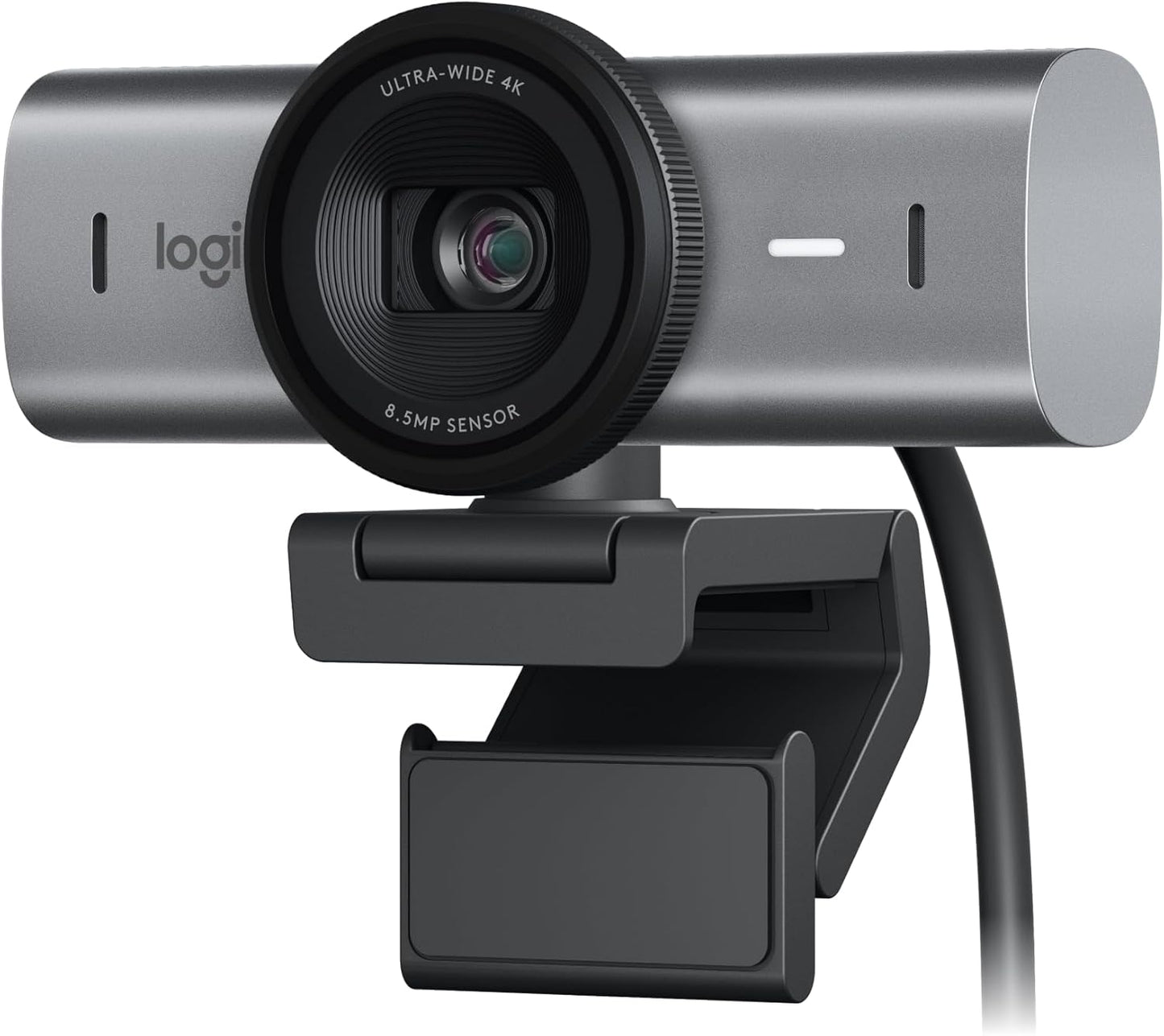 Logitech MX Brio Ultra HD 4K Para Colaboración Y Streaming Cámara Web, 1080P a 60 FPS, Dos Micrófonos Reductores De Ruido, USB-C, Tapa, Compatible Con Microsoft Teams, Zoom, Google Meet, Grafito