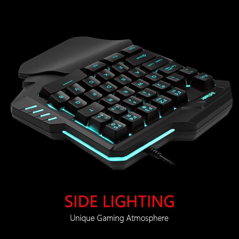 Redthunder G30 Teclado Mecánico RGB Para Juegos Con Una Sola Mano,2 Teclas Macro Integradas+7 Programmable Buttons,Teclado Juego Anti-Ghosting 35 Teclas + Ergonómico Para PC Mac PS5 Xbox One Gamer