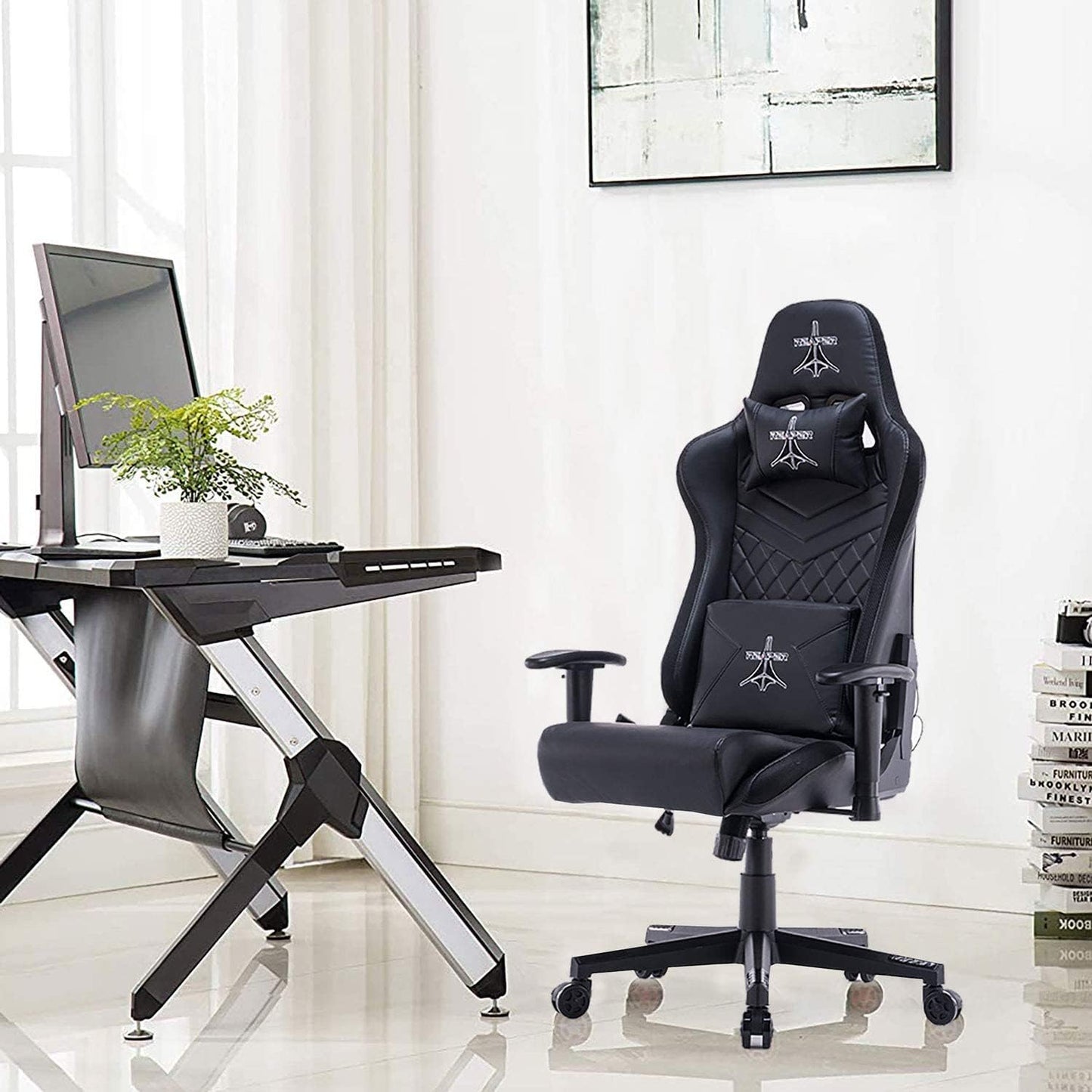 La Voglia Di Fare Reaper - Silla De Gaming Profesional Con Tecnología LED RGB Integrada, Respaldo Reclinable, Perfiles LED Coloridos Personalizables Con Amplia Selección De Color (Negro)