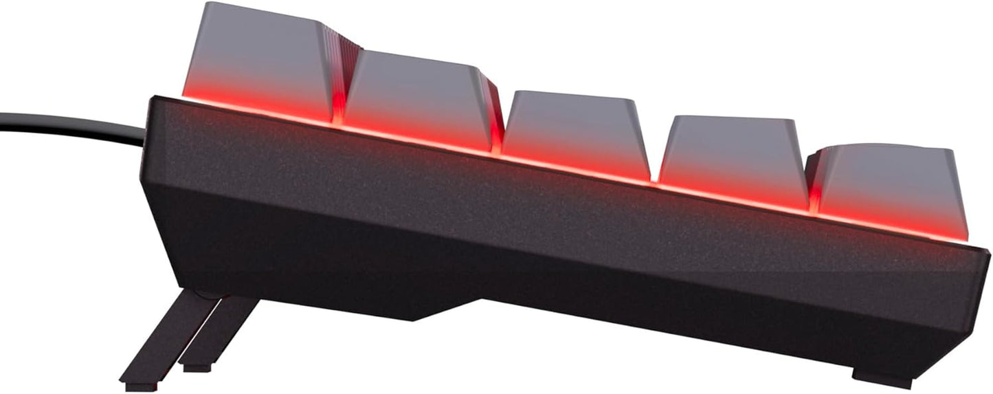 Trust Gaming GXT 867 Acira Teclado Mecánico 60% Español QWERTY, Teclas De Doble Función, Iluminación RGB, Mini Teclado Gaming Compacto Programmable Con Cable USB PC Portátil - Negro/Gris