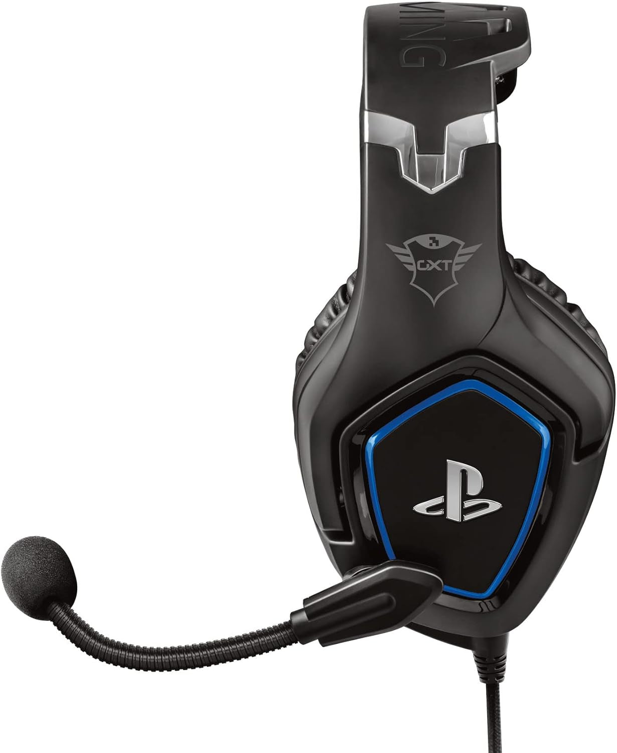 Trust Gaming Cascos PS4 Y PS5 Auriculares De Gaming GXT 488 Forze, Licencia Oficial Para Playstation, Micrófono Plegable, Altavoces Activos De 50 Mm, Cable Trenzado De Nailon De 1.2 M, Negro