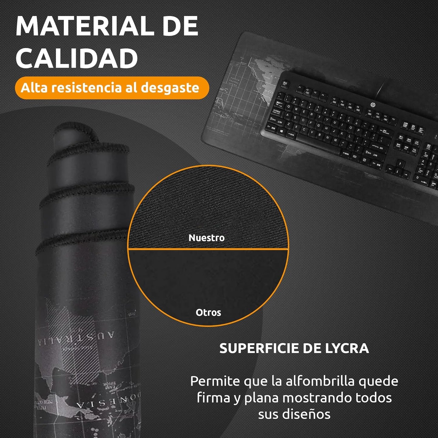ADM PASS GROUP - Alfombrilla Para Ratón XL, Mousepad XXL 80 X30 Cm Alfombra Gaming Base De Goma Antideslizante PC Tapete Con Microfibras, Accesorios De Oficina. (80Cm X 30Cm)