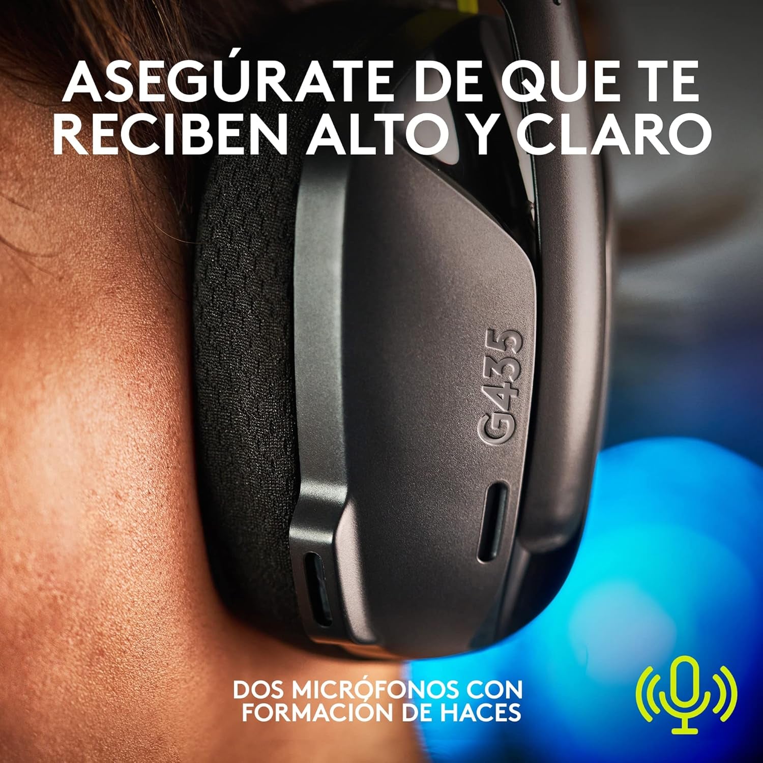 Logitech G G435 Auriculares Inalámbricos LIGHTSPEED Para Gaming, Ligeros, Micrófono Integrado, Batería De 18 Horas, Compatibles Con Dolby Atmos, Bluetooth, PC, PS4, PS5, Móvil, Nintendo Switch - Negro