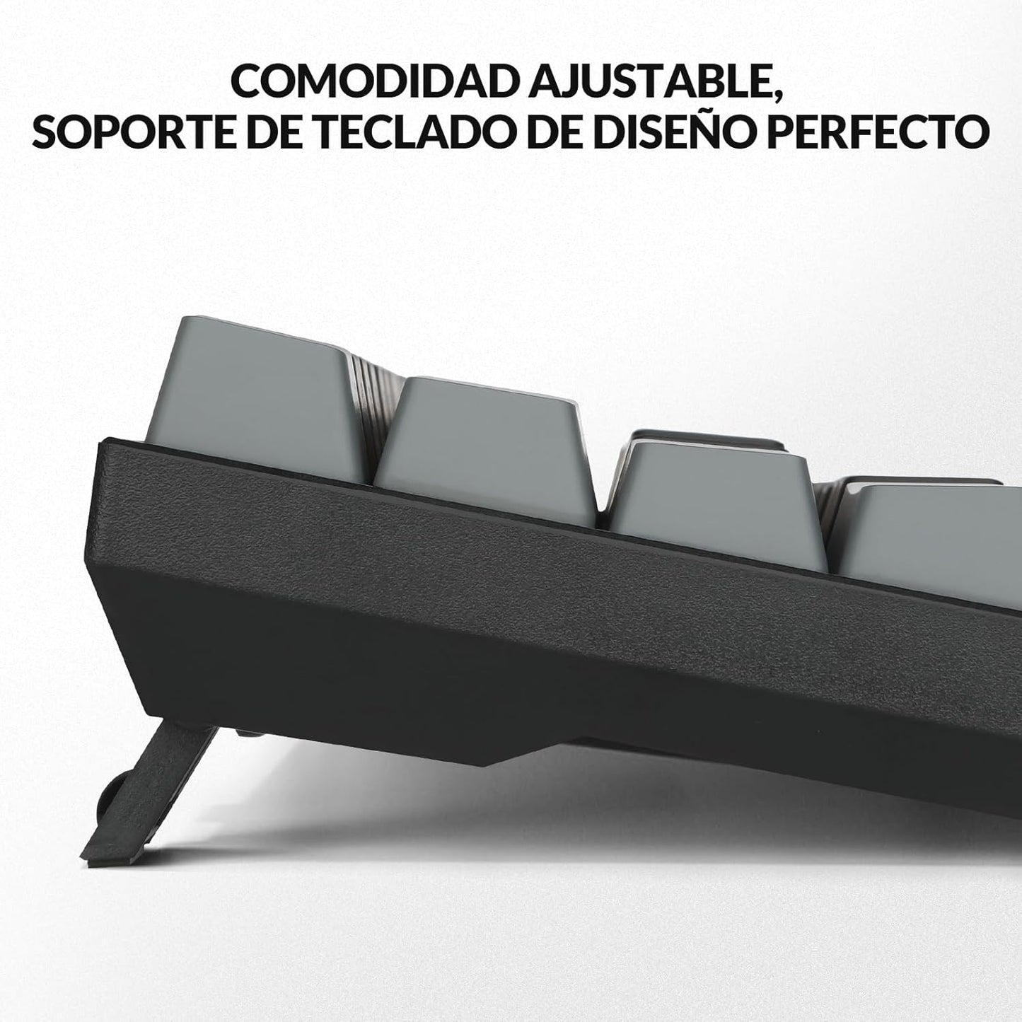 RK802 Teclado Gaming Mecánico, 3 Modos De Conectividad, Retroiluminación RGB, 60% Layout Español (Interruptores Rojos)