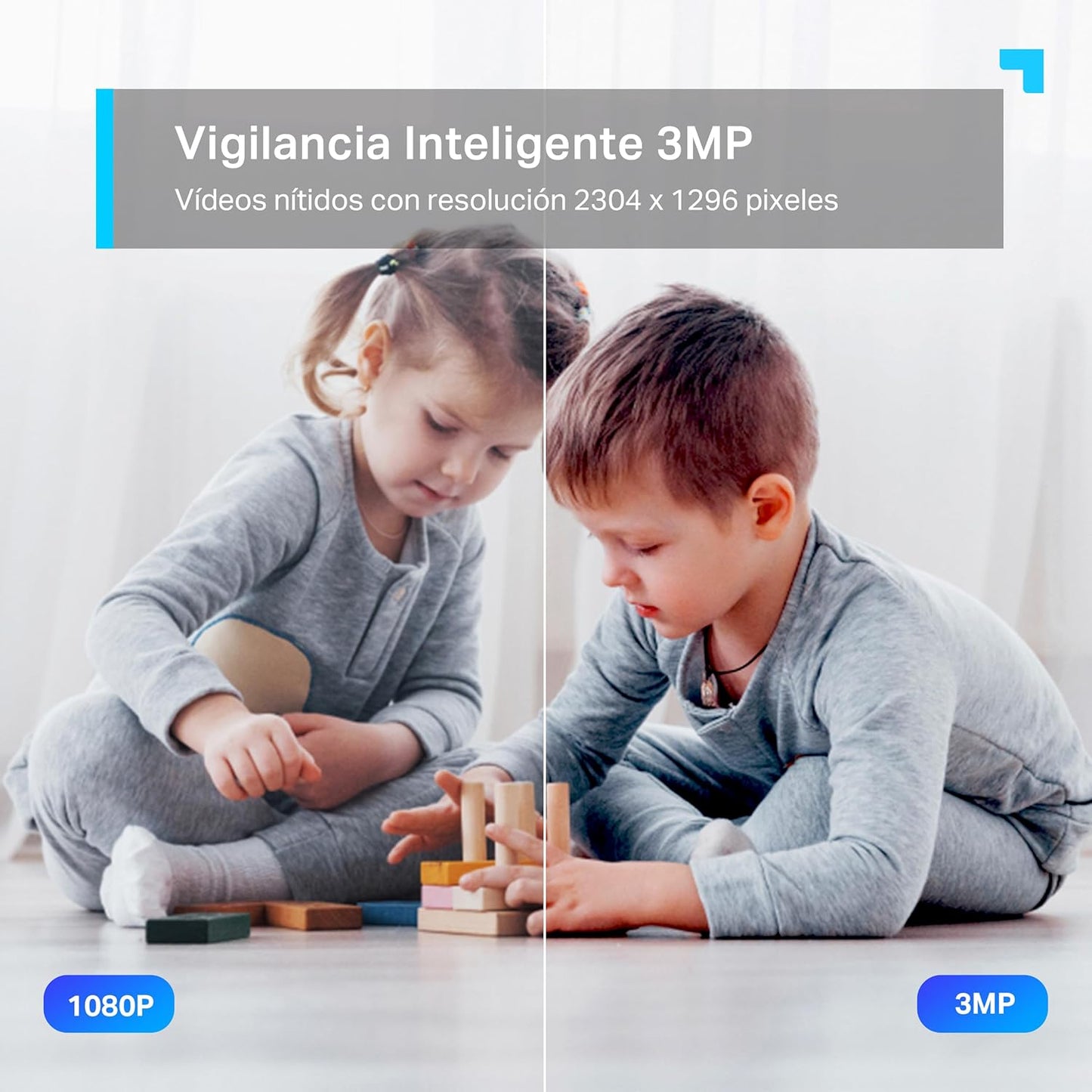 Tapo C210 - Cámara IP Wifi 360° Cámara De Vigilancia 2K (3Mp),Visión Nocturna Admite Tarjeta SD Hasta 512 GB, Detección Y Seguimiento De Movimiento, Control Remoto, Compatible Con Alexa