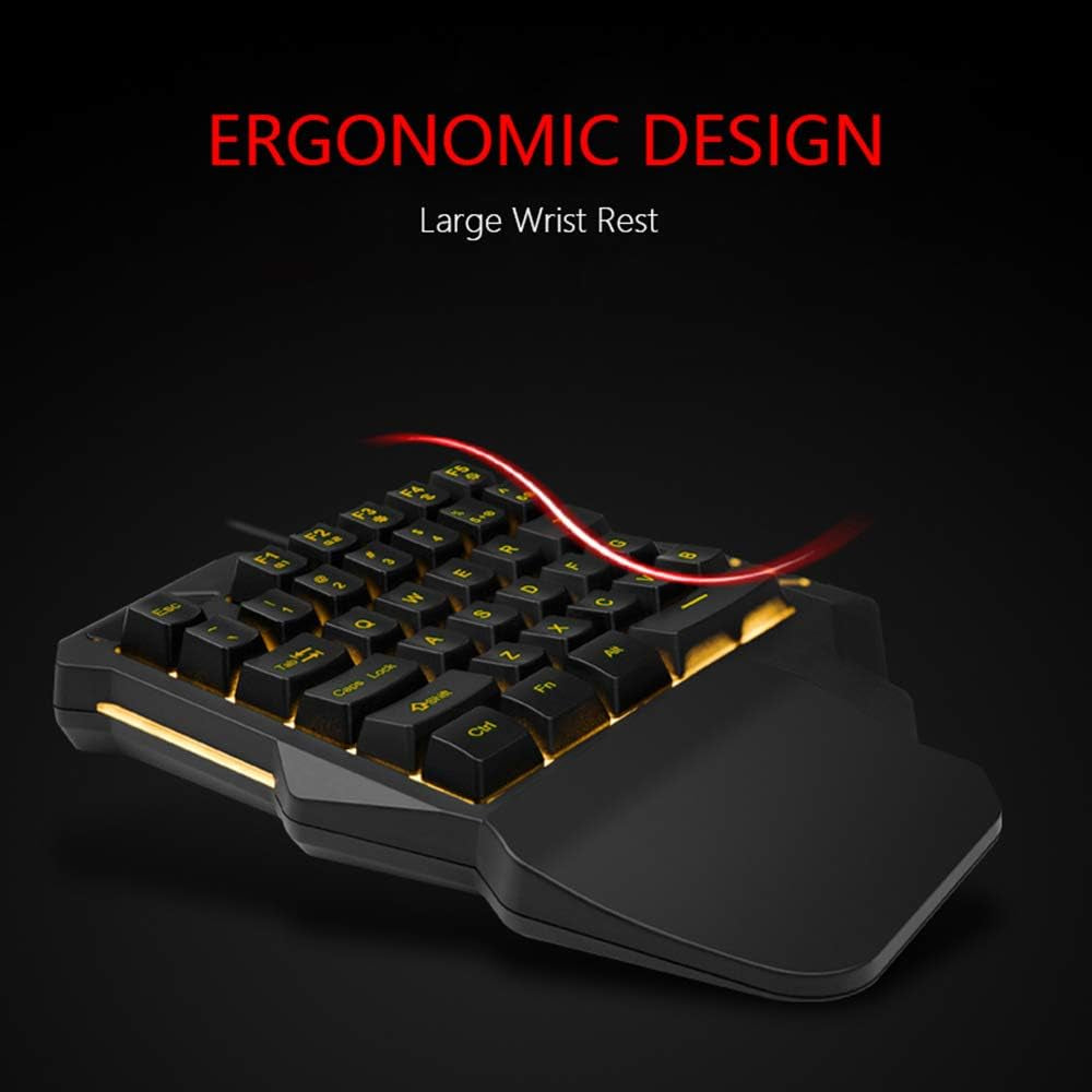 Redthunder G30 Teclado Mecánico RGB Para Juegos Con Una Sola Mano,2 Teclas Macro Integradas+7 Programmable Buttons,Teclado Juego Anti-Ghosting 35 Teclas + Ergonómico Para PC Mac PS5 Xbox One Gamer
