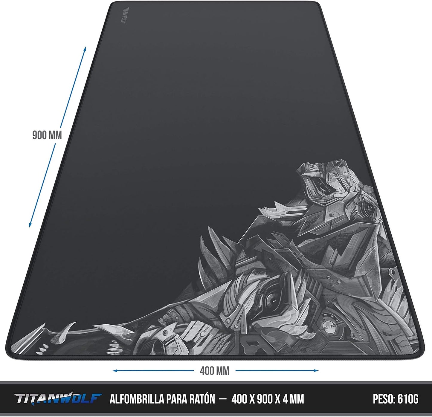 TITANWOLF Alfombrilla Para Ratón Speed Gaming XXL 900 X 400 Mm - XXL Mousepad Mouse Pad - Base Para Mesa Grandes Dimensiones - Mejora La Precisión Y La Velocidad - Resistente