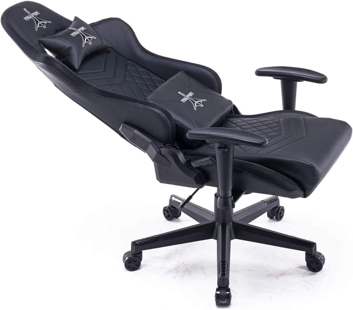 La Voglia Di Fare Reaper - Silla De Gaming Profesional Con Tecnología LED RGB Integrada, Respaldo Reclinable, Perfiles LED Coloridos Personalizables Con Amplia Selección De Color (Negro)