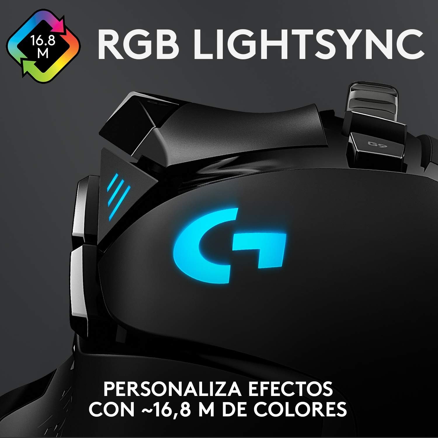 Logitech G502 HERO Ratón Gaming Con Cable Alto Rendimiento, Captor HERO 25K, 25,600 DPI, RGB, Peso Personalizable, 11 Botones Programables, Memoria Integrada, Pc/Mac - Negro