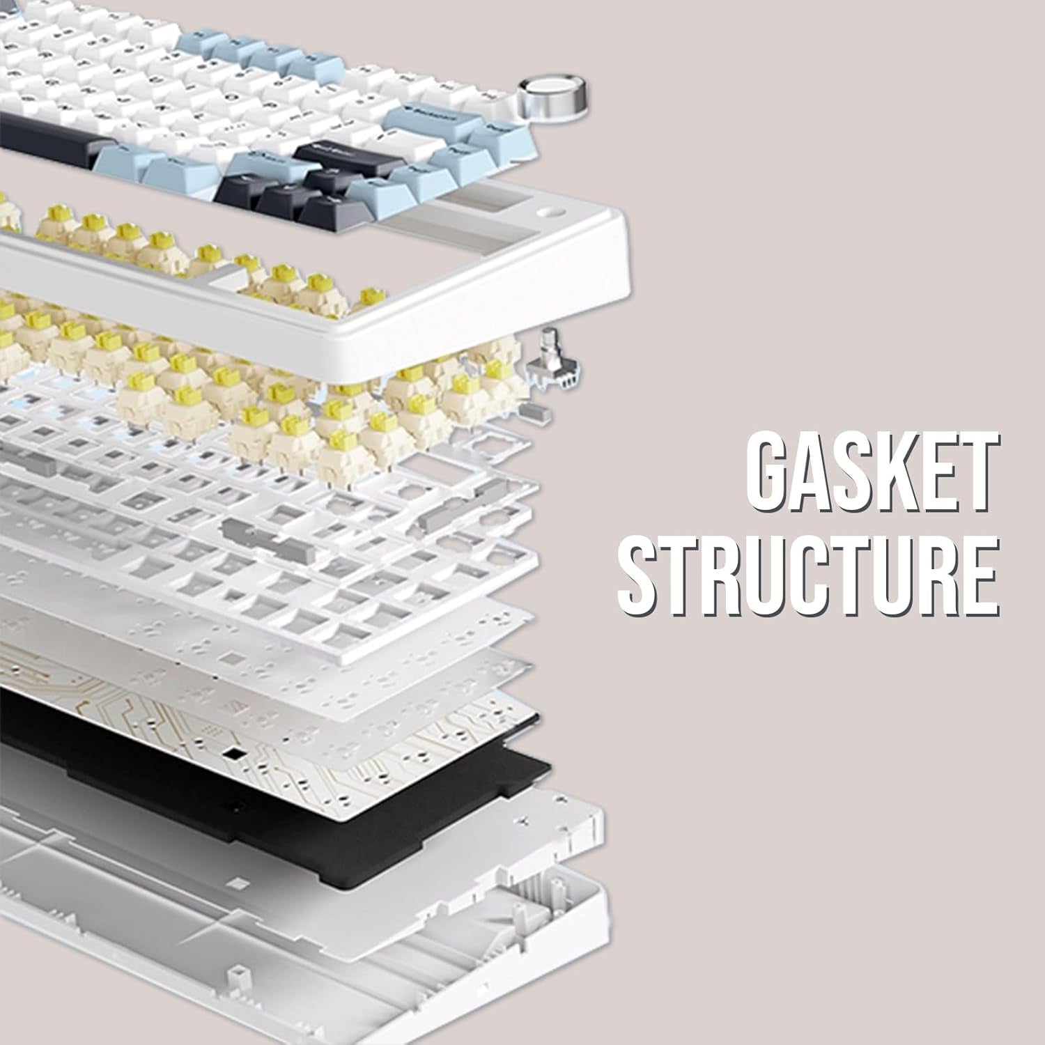 EPOMAKER X Aula F75 Teclado Mecánico Gasket, Para Juegos 75% Intercambiable En Caliente, Acolchado De 5 Capas, Botones, Bluetooth, Inalámbrico, USB-C, RGB (Gradiente Negro, Interruptor LEOBOG Reaper)